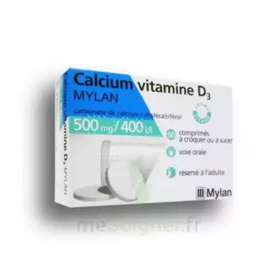 Calcium Vitamine D3 Mylan 500 Mg/400 Ui, Comprimé à Sucer Ou à Croquer à CHAMBÉRY