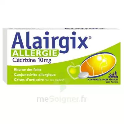 Alairgix Allergie Cetirizine 10 Mg Comprimés à Sucer Séc Plq/7 à CHAMBÉRY